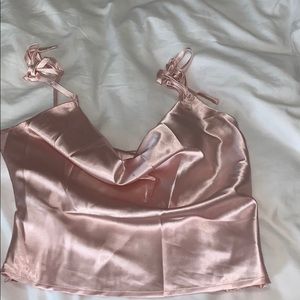 Light pink satin top
